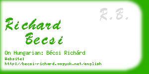 richard becsi business card